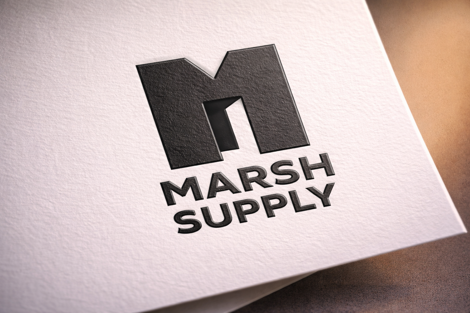 Marsh Supply entry mat on a front porch at sunrise